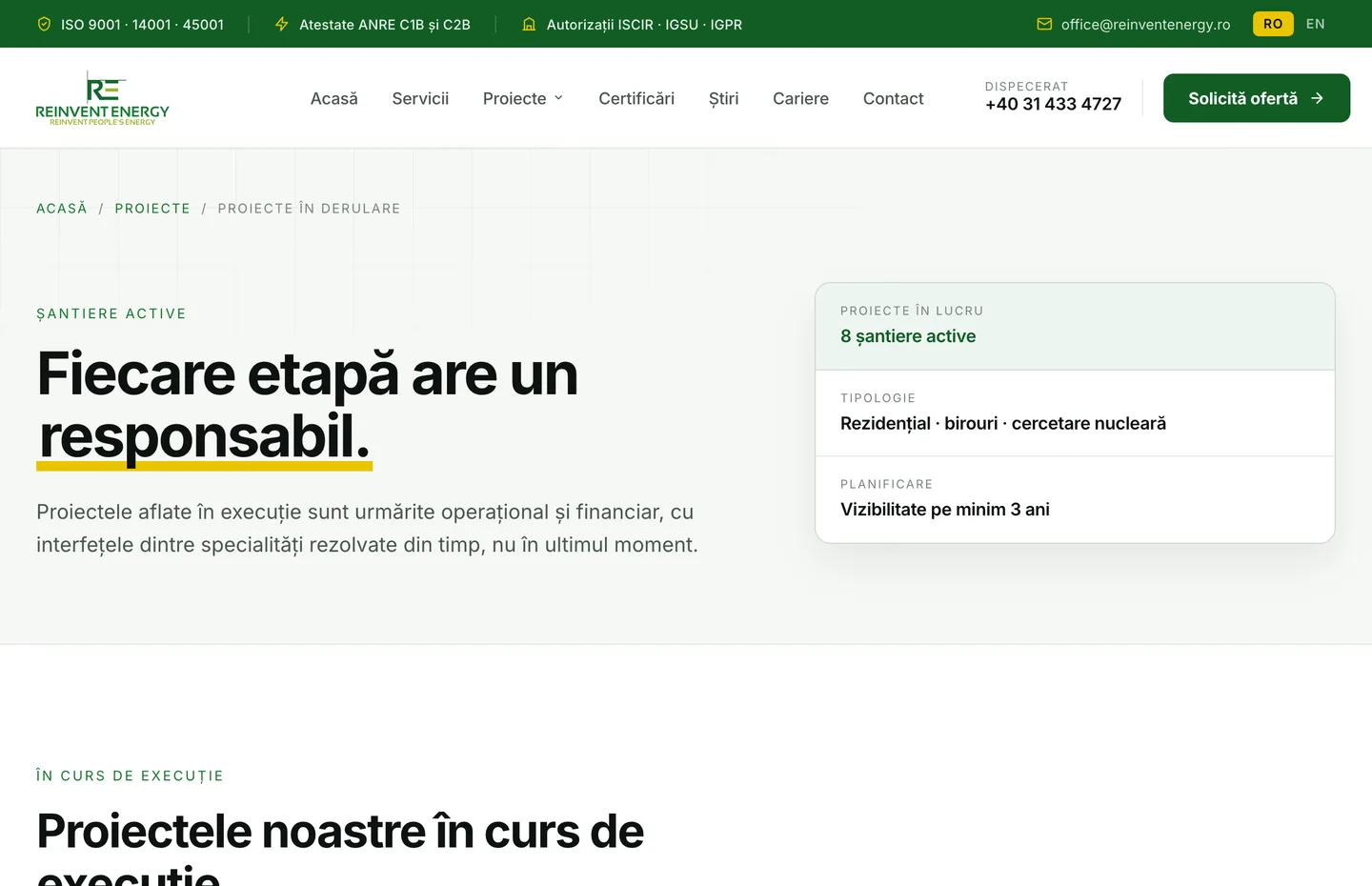 Fiecare etapă are un responsabil